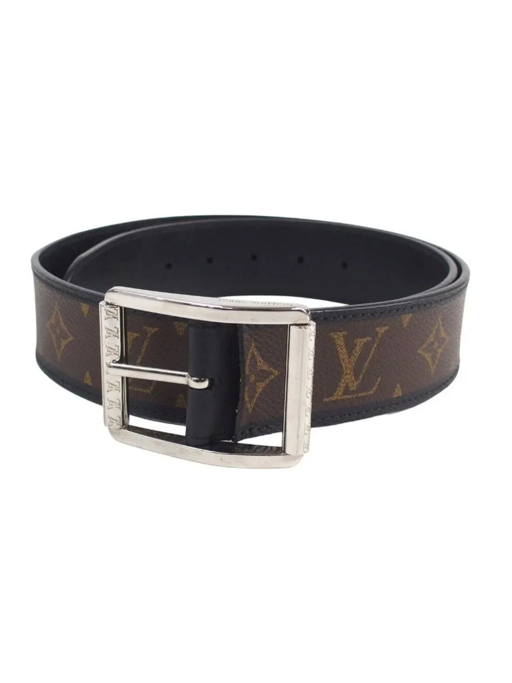 Louis Vuitton Ceinture Reverso Brown Black Monogram Canvas Leather Reversible